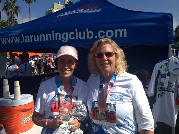 Alice and Nancy at the Long Beach Half Marathon